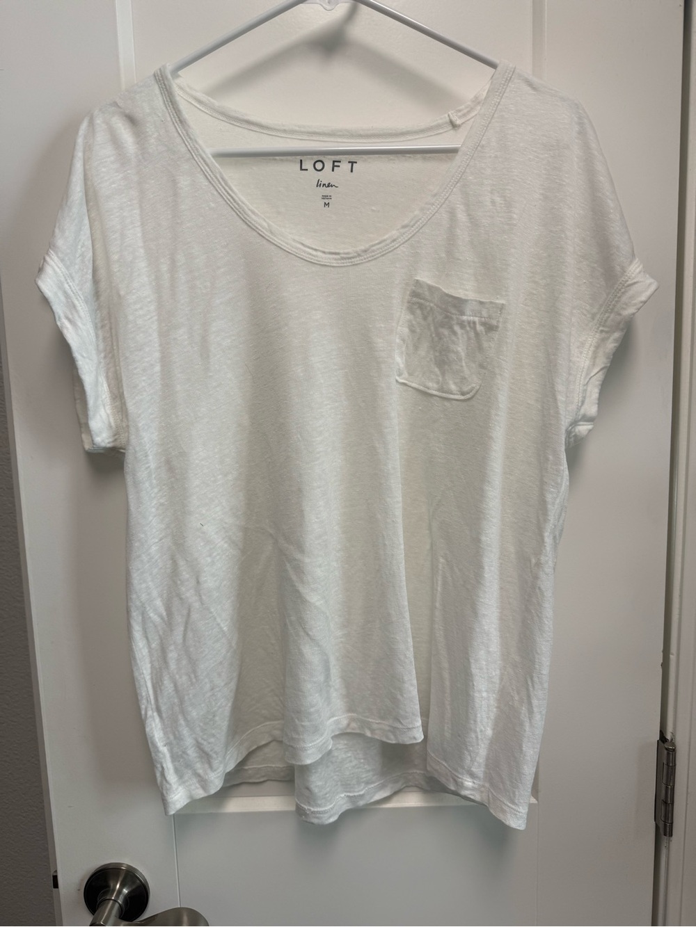 LOFT White Short Sleeve Pocket Tee